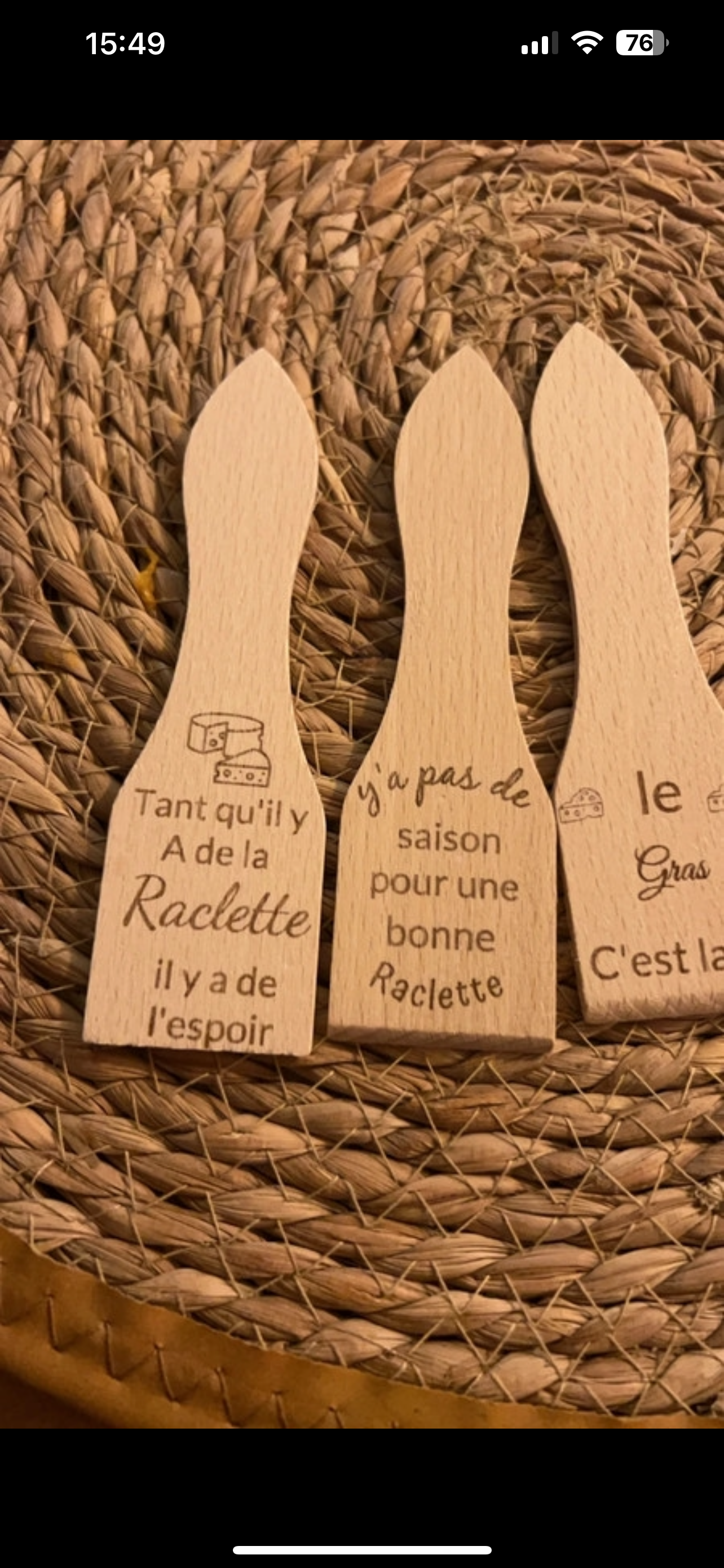 Lot de 6 cuillères à raclette personnalisable