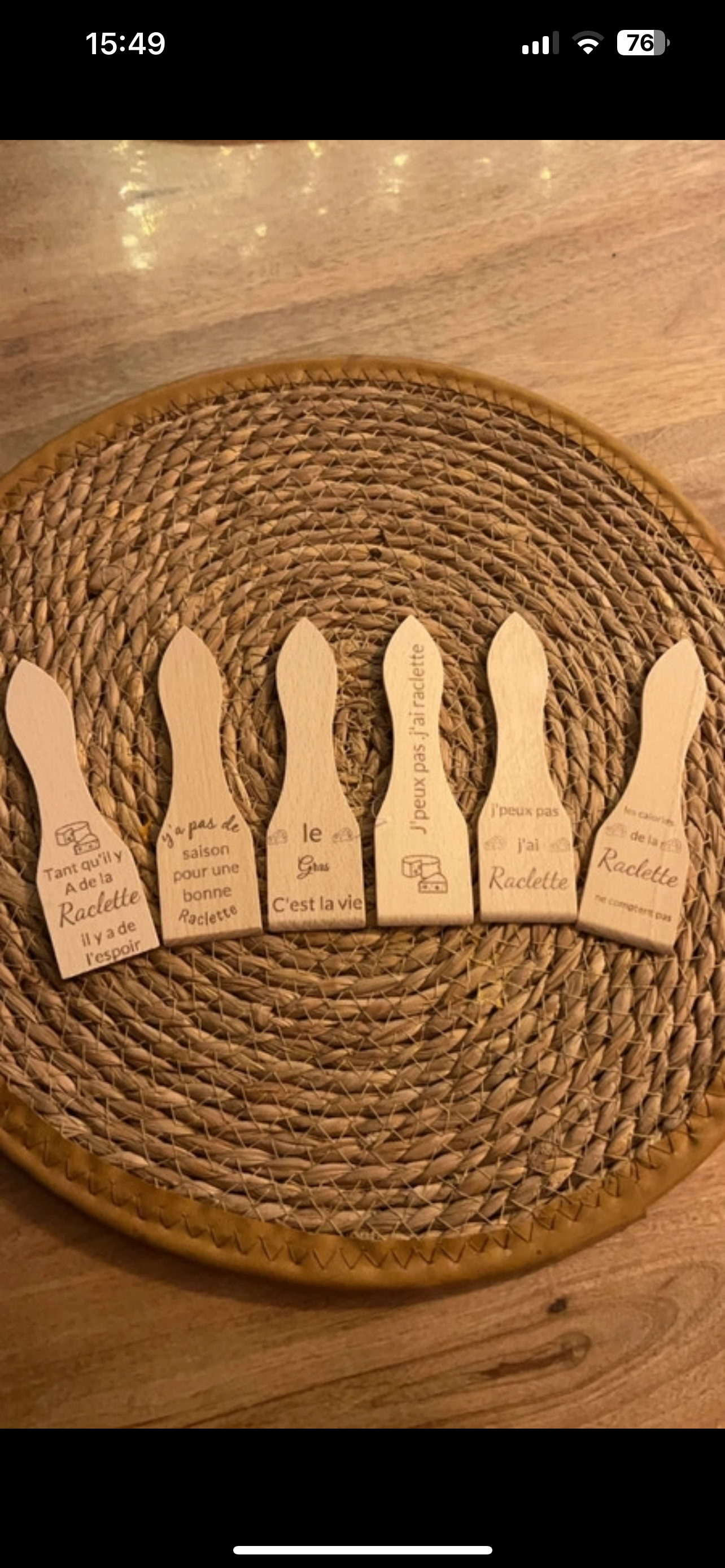 Lot de 6 cuillères à raclette personnalisable