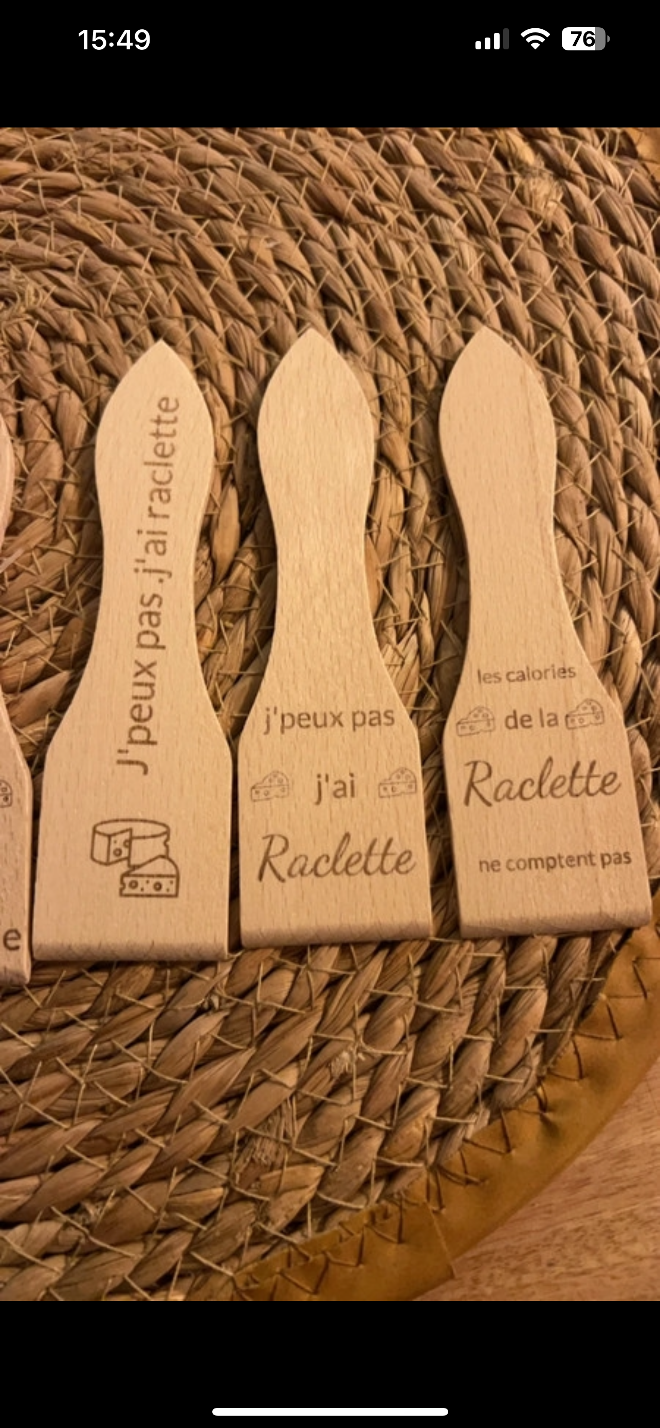 Lot de 6 cuillères à raclette personnalisable