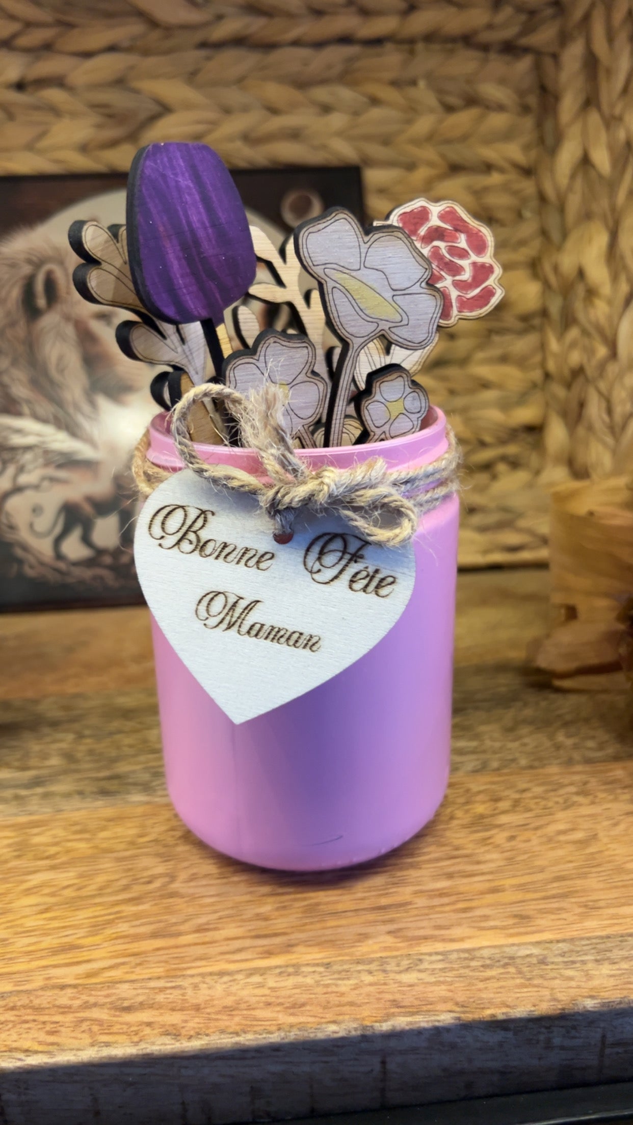 Bouquet de fleurs en bois